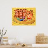 Poster de chatons mignon avec design 4 chatons (Cuisine)