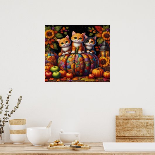 Poster de chats d'automne (Cuisine)