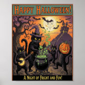 Poster de chats d'Halloween vintage (Devant)