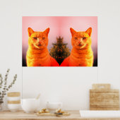 poster de chats jumeaux Merlin et Ange (Cuisine)