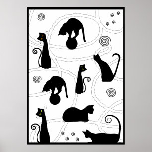 Poster de chats Whimsical Noir