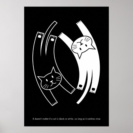 Poster de chats Yin et Yang (anglais) (Devant)