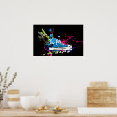 Poster de chaussures Basket psychédélique (Cuisine)