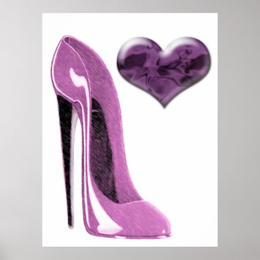 Poster de chaussures et de coeurs Mulberry Pink St (Devant)