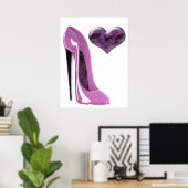 Poster de chaussures et de coeurs Mulberry Pink St (Bureau à domicile)