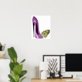 Poster de chaussures et de papillons jaunes Lilac  (Bureau à domicile)