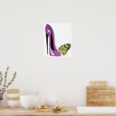 Poster de chaussures et de papillons jaunes Lilac  (Cuisine)