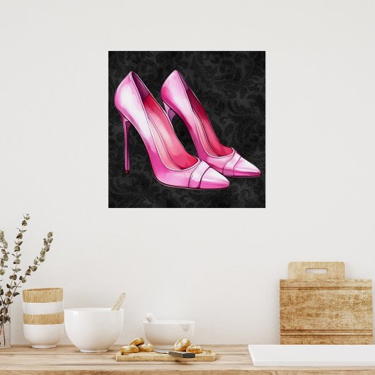 Poster de chaussures talons roses (Cuisine)