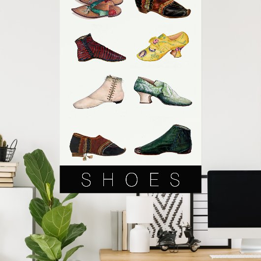 Poster de chaussures vintages (Bureau à domicile)