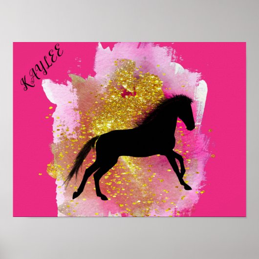 POSTER DE CHEVAL ÉCLAIRÉ AVEC NOM PERSONNALISÉ. (Devant)