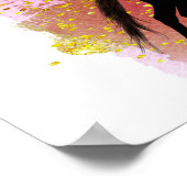 POSTER DE CHEVAL ÉCLAIRÉ AVEC NOM PERSONNALISÉ. (Coin)