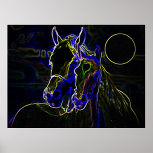 Poster de Chevaux Blacklight Imprimer - Posters de