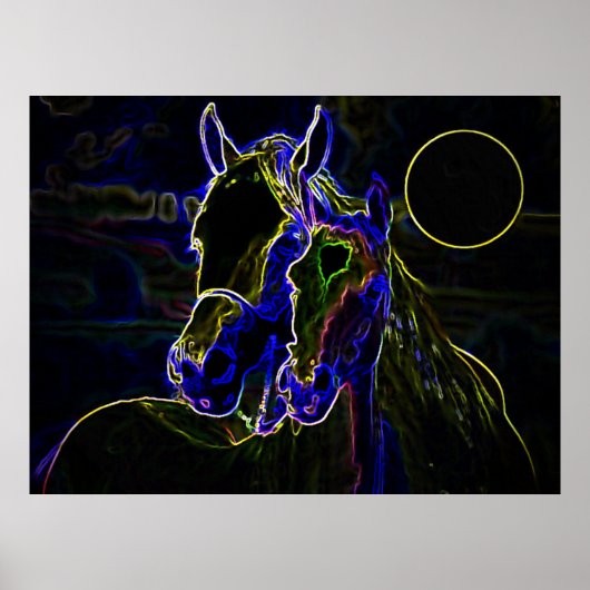 Poster de Chevaux Blacklight Imprimer - Posters de (Devant)