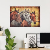 Poster de chevaux pour découpage ou collage papier (Bureau à domicile)