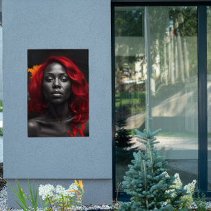 Poster de cheveux rouges vibrant