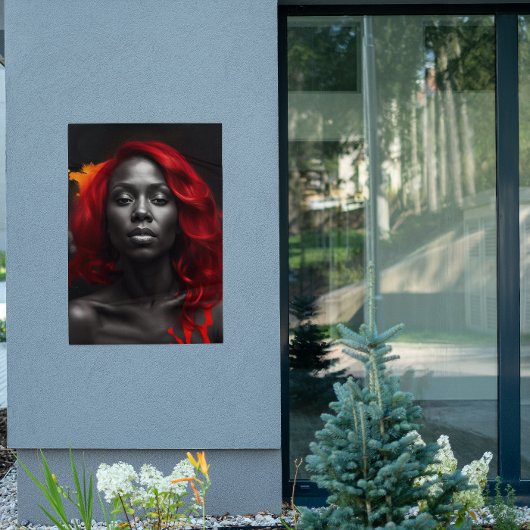 Poster de cheveux rouges vibrant