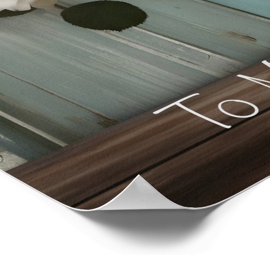 Poster de Chic Roses Blanches (Coin)