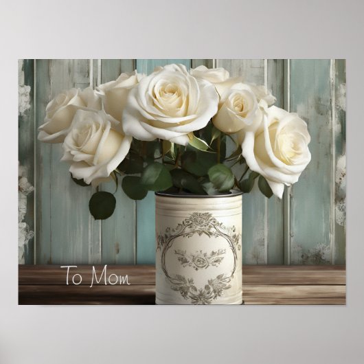 Poster de Chic Roses Blanches (Devant)