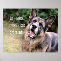 Poster de chien berger allemand amusant Imprimer