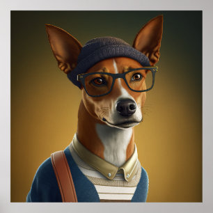 Poster de Chien de Basenji Hipster