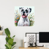 Poster de chien de boxer amoureux (Bureau à domicile)