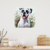 Poster de chien de boxer amoureux (Cuisine)