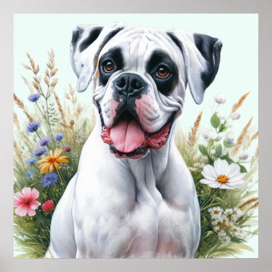 Poster de chien de boxer amoureux (Devant)