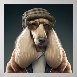 Poster de Chien Hipster Afghan Hound