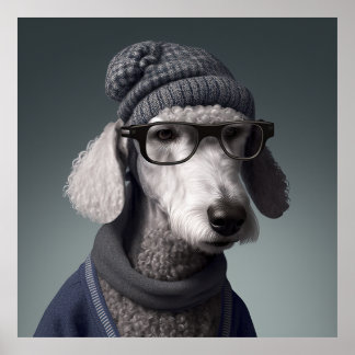 Poster de Chien Hipster de Bedlington Terrier