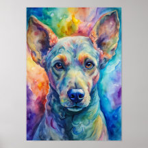 Poster de chien Peinture aquarelle