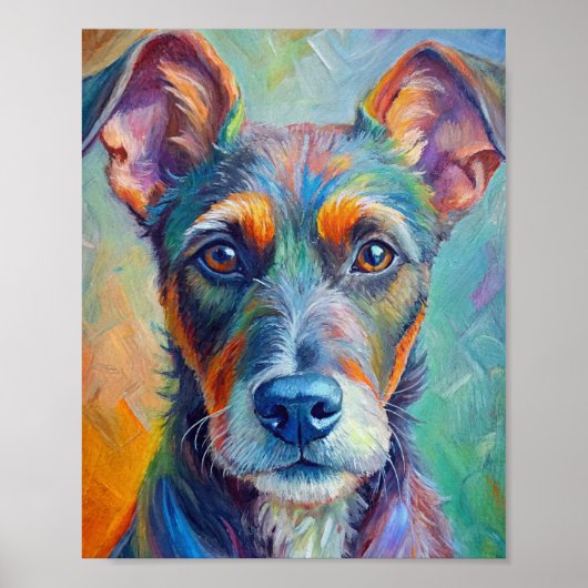 Poster de chien Peinture aquarelle (Devant)