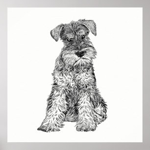 Poster de chien / Schnauzer d'art mural