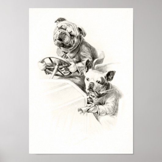 Poster de chien vintage (Devant)