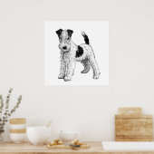 Poster de chien / Wall Art Fox Terrier (Cuisine)