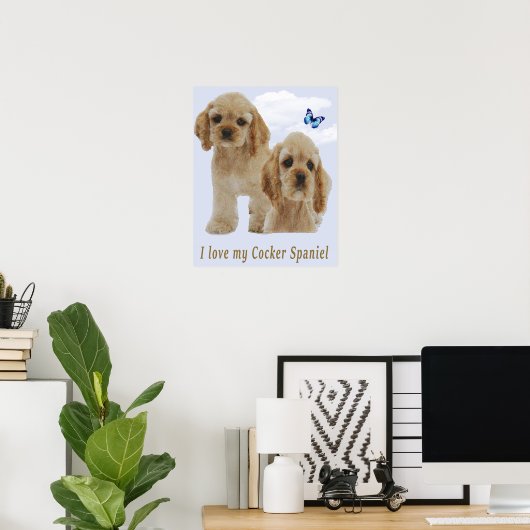 Poster de chiots spaniel Cocker (Bureau à domicile)