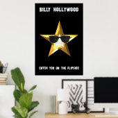 Poster de cinéma Billy Hollywood en noir (Bureau à domicile)