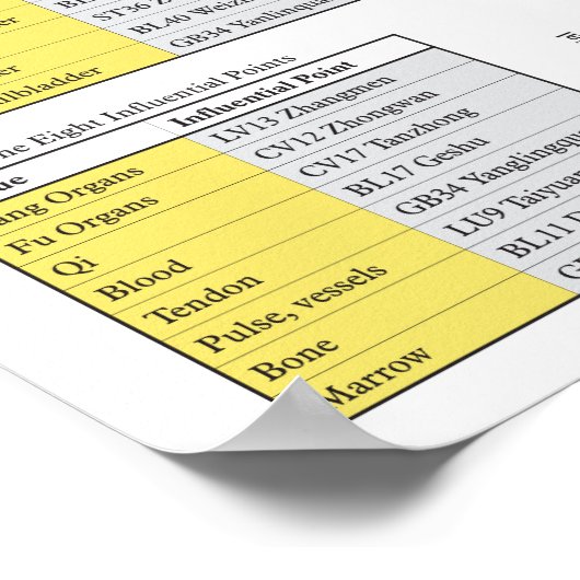 Poster de cinq éléments Acupuncture (Coin)