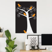 Poster de cinq oranges dans un arbre (Bureau à domicile)