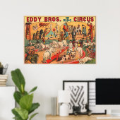 Poster de cirque vintage Eddy Brothers (Bureau à domicile)