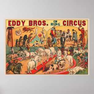 Poster de cirque vintage Eddy Brothers