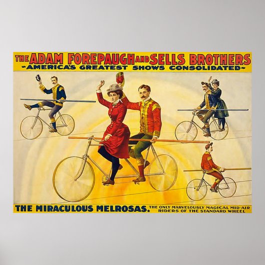 Poster De Cirque vintage Les Melrosas Miraculous. (Devant)