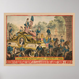 Poster de cirque vintage montrant Parade Float