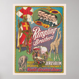 Poster de cirque vintage Ringling Brothers
