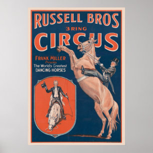 Poster de cirque vintage Russell Brothers.