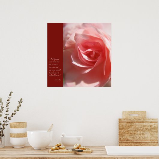 Poster de citation Anais Nin en rose (Cuisine)