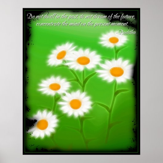 Poster de citation de bouddha concentré (Devant)