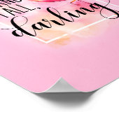 Poster de citation de Flamant rose rose foncé Stan (Coin)