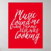 Poster de citation de musique rouge (Devant)