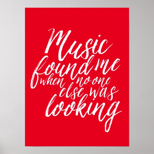 Poster de citation de musique rouge (Devant)