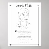 Poster de citation de Sylvia Plath Writing (Devant)